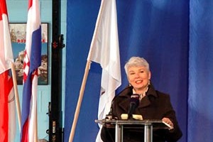 Dubrovnik, 2. veljače 2010. Premijerka Jadranka Kosor održala je govor povodom otvorenja nove operativne obale u luci Gruž