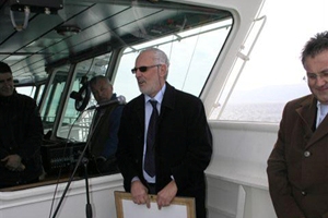 Rijeka March 9th 2010 - Captain Mario Babić, the State Secretary in the Ministry of the Sea, Transport and Infrastructure, attended at the handover ceremony on  the board of the newly built tanker for the fleet of the "Uljanik plovidba"