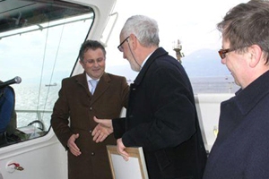 Rijeka, March 9th 2010 - the State Secretary for the Sea, capt. Babic with the representative of the Board of the Rijeka shipyard "3 Maj" and with the representative of the"Uljanik plovidba", the owner of the newley built tanker "Verige"