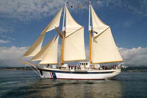 Split, 15. travnja 2010. - manevarski potencijali i sklad izgradnje školskoga broda "Kraljica mora" do punog izražaja dolaze upravo tijekom plovidbe s razvijenim brodskim jedrima