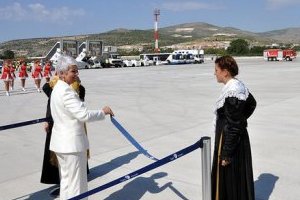 Split, August 31 2011 - Prime Minister Jadranka Kosor at Split Airport opened a new ramp with an area of 34,000 square metres